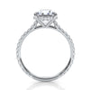 U Pave Hidden Halo Round Diamond Engagement Ring 14k White Gold 2.51 Ctw.