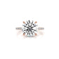 U Pave Hidden Halo Round Diamond Engagement Ring 14k White Gold 2.51 Ctw.