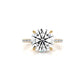 U Pave Hidden Halo Round Diamond Engagement Ring 14k White Gold 2.51 Ctw.