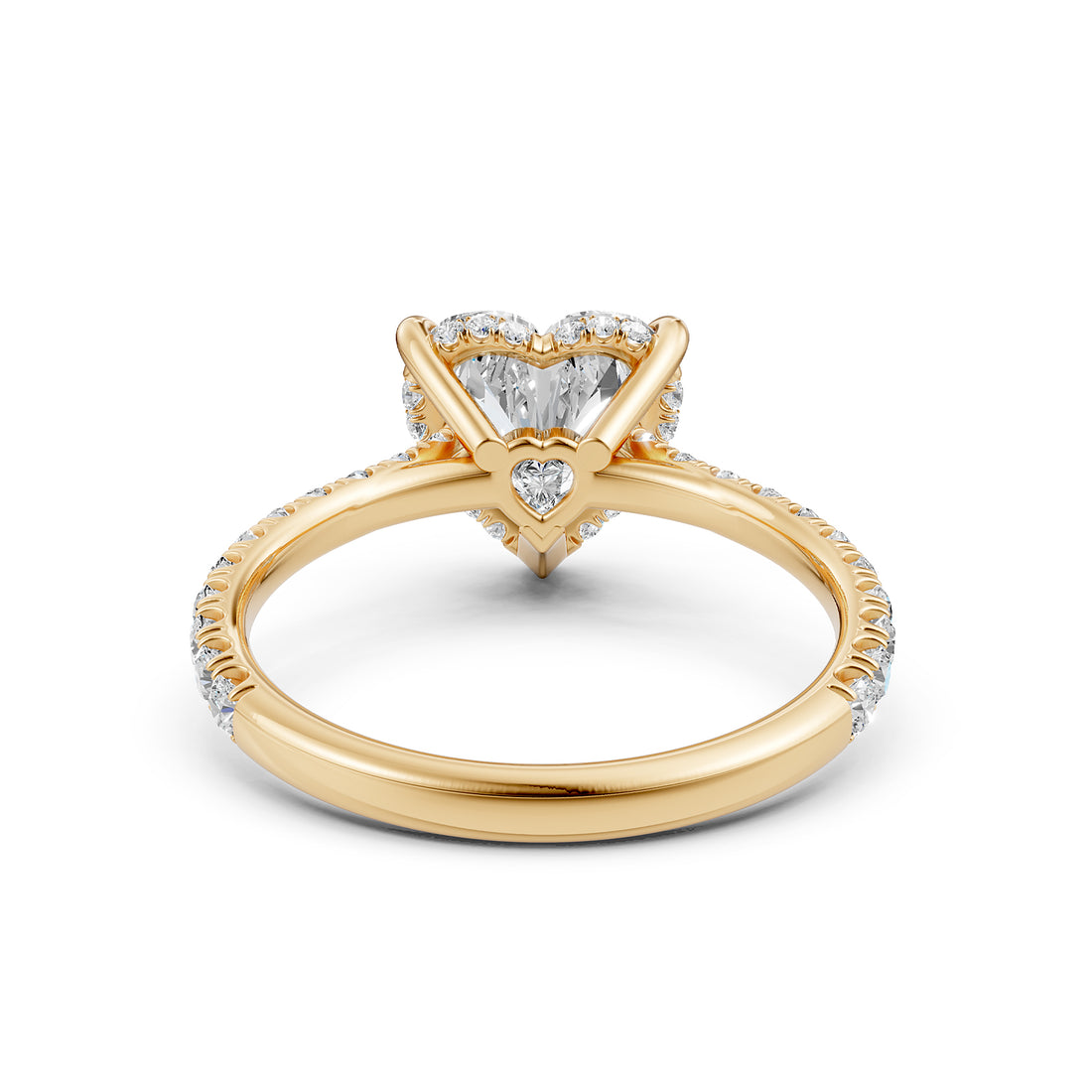 French U Pave Set Hidden Halo Lab Grown Diamond Engagement Ring IGI Certified 3.52 Ctw.