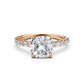 Cushion Cut Lab Grown Diamond Engagement French U Pave Set Ring
