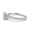 Cushion Cut Lab Grown Diamond Engagement French U Pave Set Ring