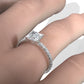 French U Pave Set Lab Grown Diamond Engagement Ring IGI Certified 1.50 Ctw.