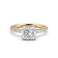 French U Pave Set Lab Grown Diamond Engagement Ring IGI Certified 1.50 Ctw.