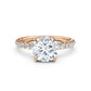 French U Pave Set Lab Grown Diamond Engagement Ring IGI Certified 1.50 Ctw.