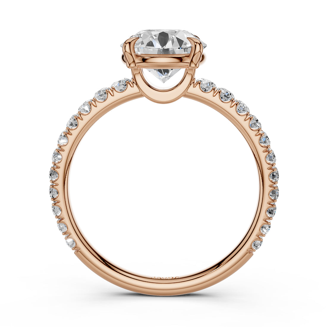 French U Pave Set Lab Grown Diamond Engagement Ring IGI Certified 1.50 Ctw.