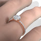 French U Pave Set Lab Grown Diamond Engagement Ring IGI Certified 1.50 Ctw.