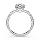 French U Pave Set Lab Grown Diamond Engagement Ring IGI Certified 1.50 Ctw.