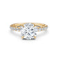 French U Pave Set Lab Grown Diamond Engagement Ring IGI Certified 1.50 Ctw.