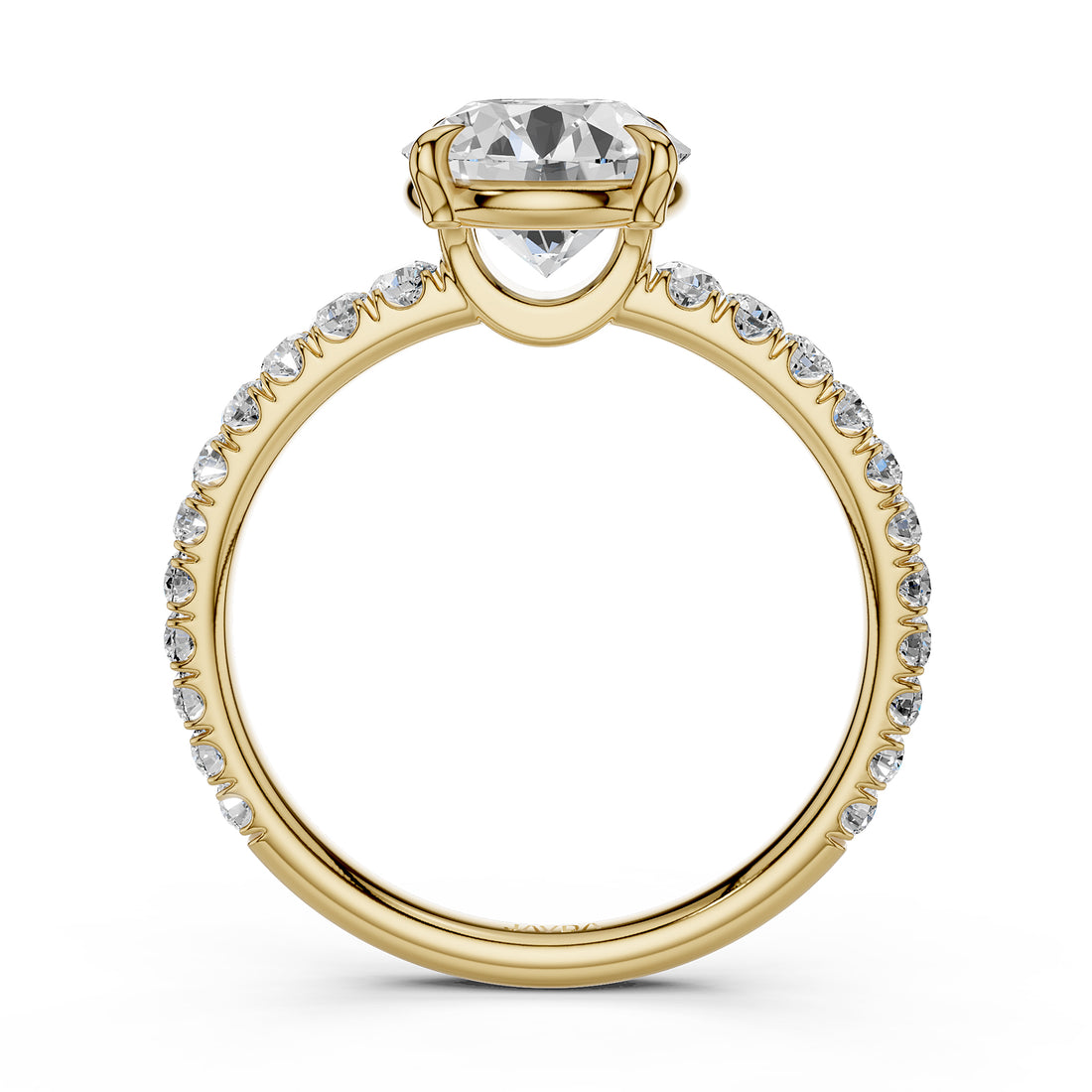 French U Pave Set Lab Grown Diamond Engagement Ring IGI Certified 1.50 Ctw.