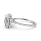 Double Halo Asscher  Lab Grown Diamond French Pave Set Engagement Ring
