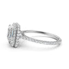 Double Halo Asscher  Lab Grown Diamond French Pave Set Engagement Ring