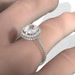 Double Halo Cushion Lab Grown Diamond U Cut Pave Set Engagement Ring