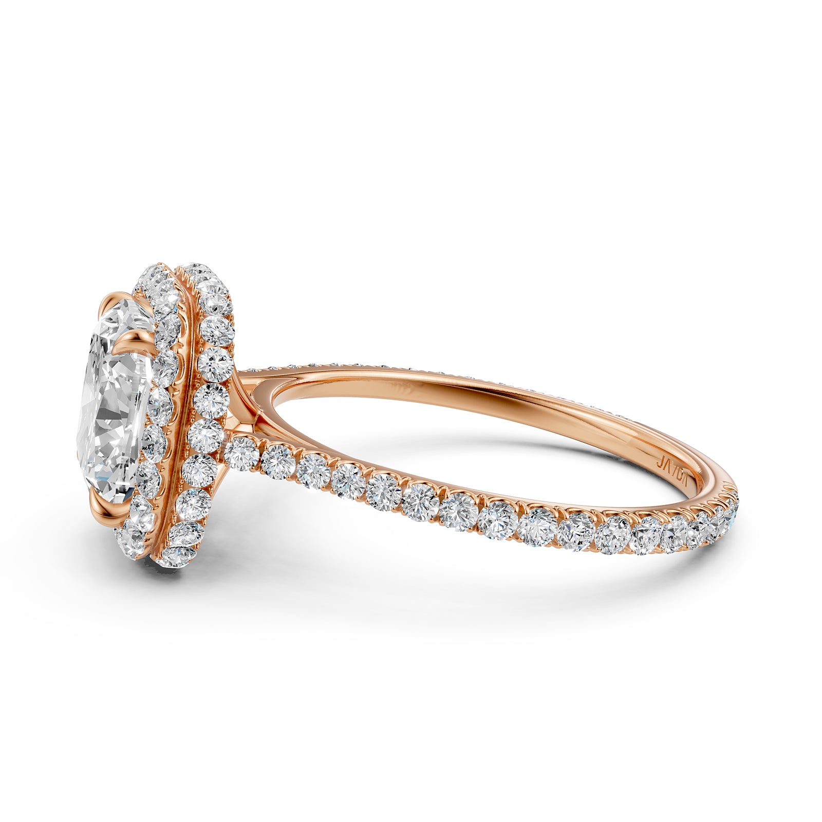 Double Halo Lab Grown Diamond Engagement Ring IGI Certified 2.53 Ctw.