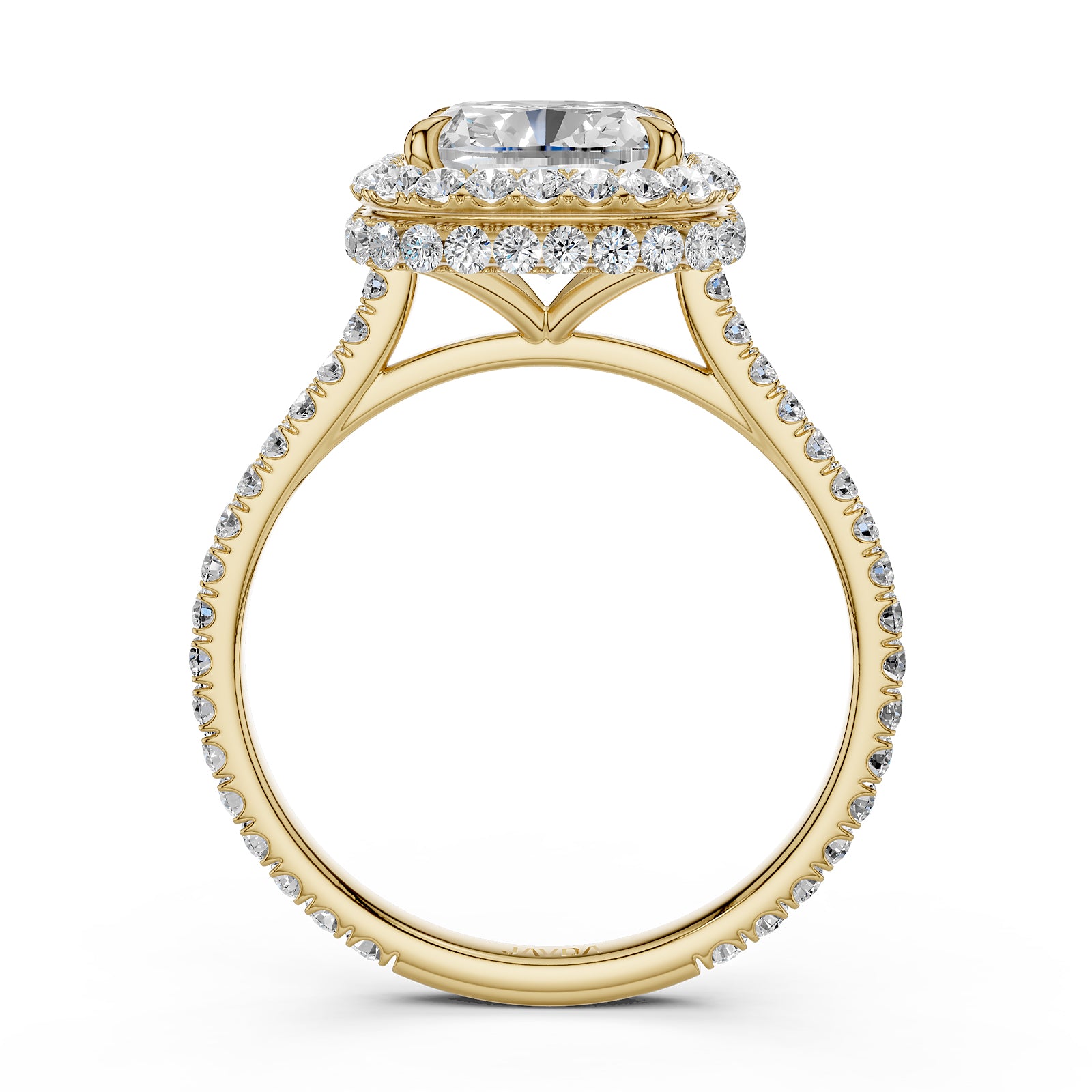 Double Halo Lab Grown Diamond Engagement Ring IGI Certified 2.53 Ctw.