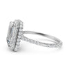 Double Halo Emerald  Lab Grown Diamond French U Cut Pave Set Engagement Ring