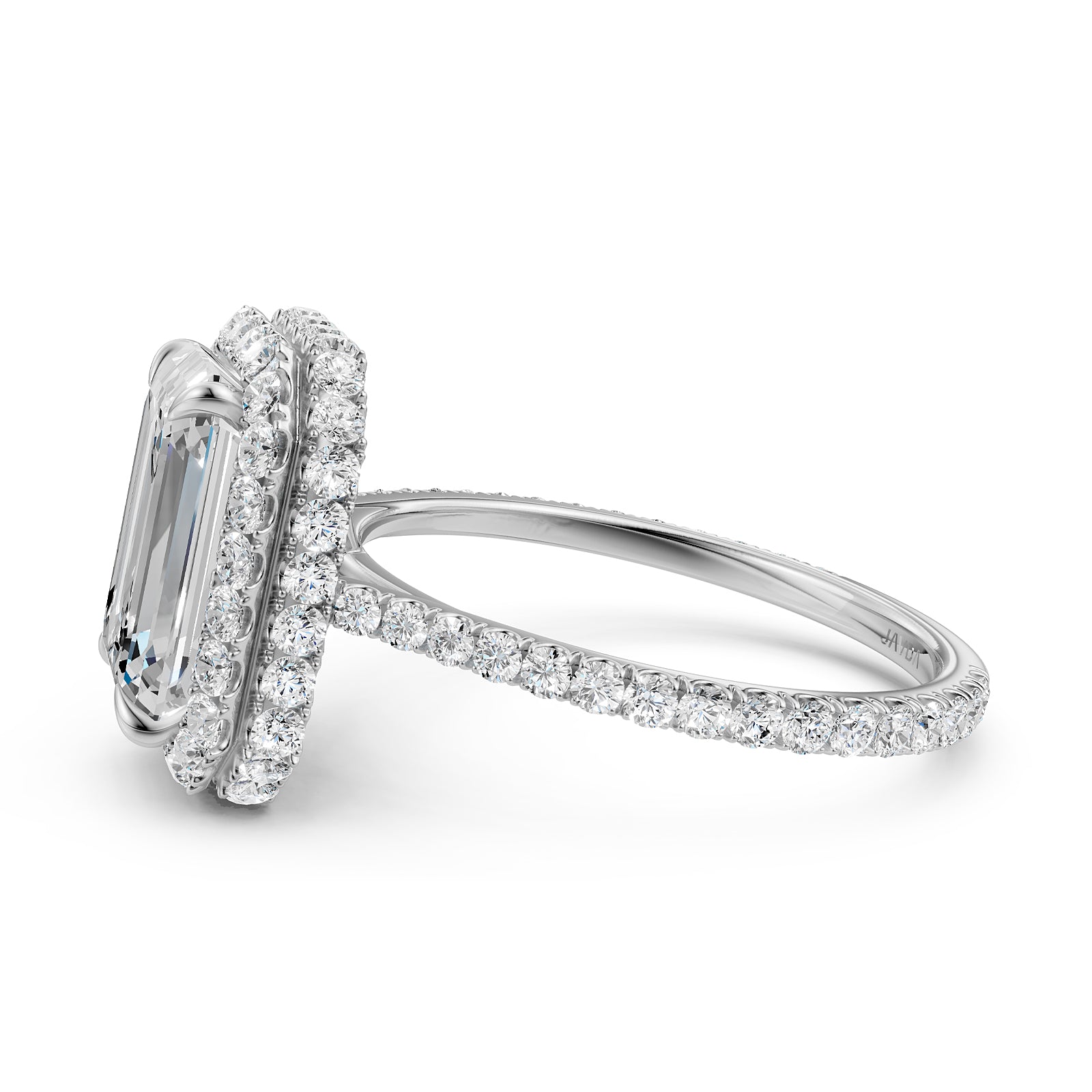 Double Halo Lab Grown Diamond Engagement Ring IGI Certified 2.53 Ctw.