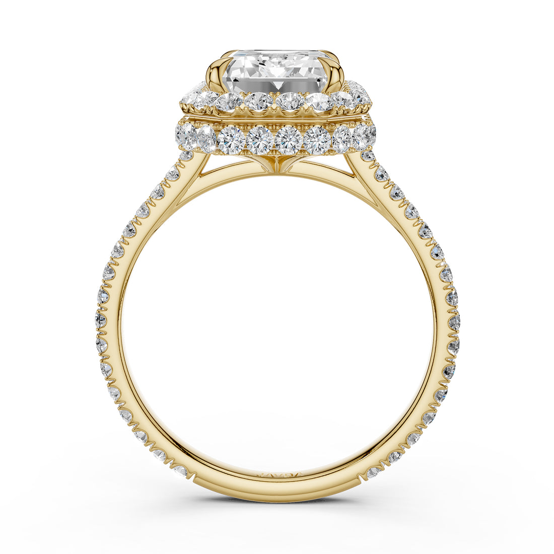 Double Halo Lab Grown Diamond Engagement Ring IGI Certified 2.53 Ctw.