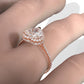 Double Halo Heart Lab Grown Diamond French U Cut Pave Set Engagement Ring