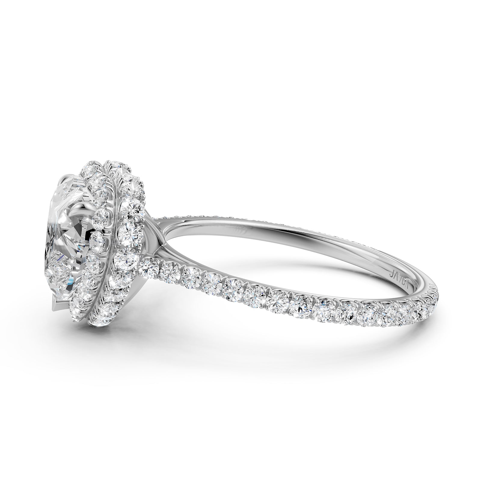 Double Halo Lab Grown Diamond Engagement Ring IGI Certified 2.53 Ctw.