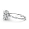 Double Halo Heart Lab Grown Diamond French U Cut Pave Set Engagement Ring