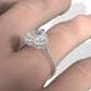 Double Halo Heart Lab Grown Diamond French U Cut Pave Set Engagement Ring