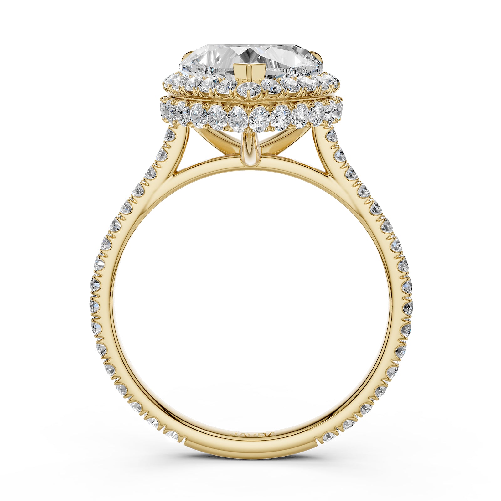 Double Halo Lab Grown Diamond Engagement Ring IGI Certified 2.53 Ctw.