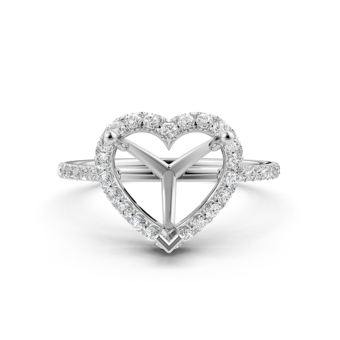 Double Halo Semi Mount Lab Grown Diamond Engagement Ring 0.53 Ct.