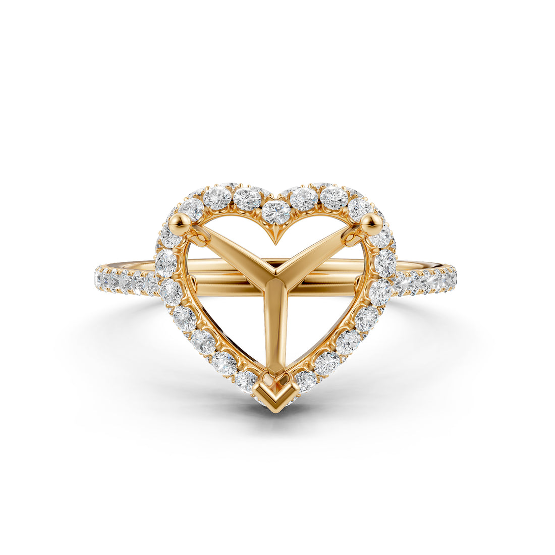 Double Halo Semi Mount Lab Grown Diamond Engagement Ring 0.53 Ct.