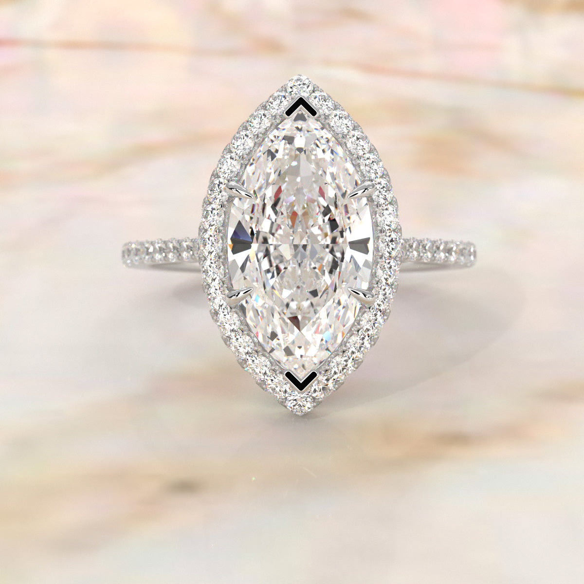 Double Halo Lab Grown Diamond Engagement Ring IGI Certified 2.53 Ctw.
