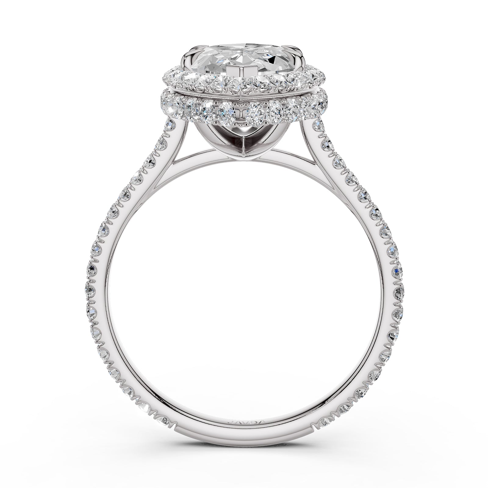 Double Halo Lab Grown Diamond Engagement Ring IGI Certified 2.53 Ctw.