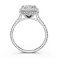 Double Halo Lab Grown Marquise Diamond U Cut Pave Set Engagement Ring