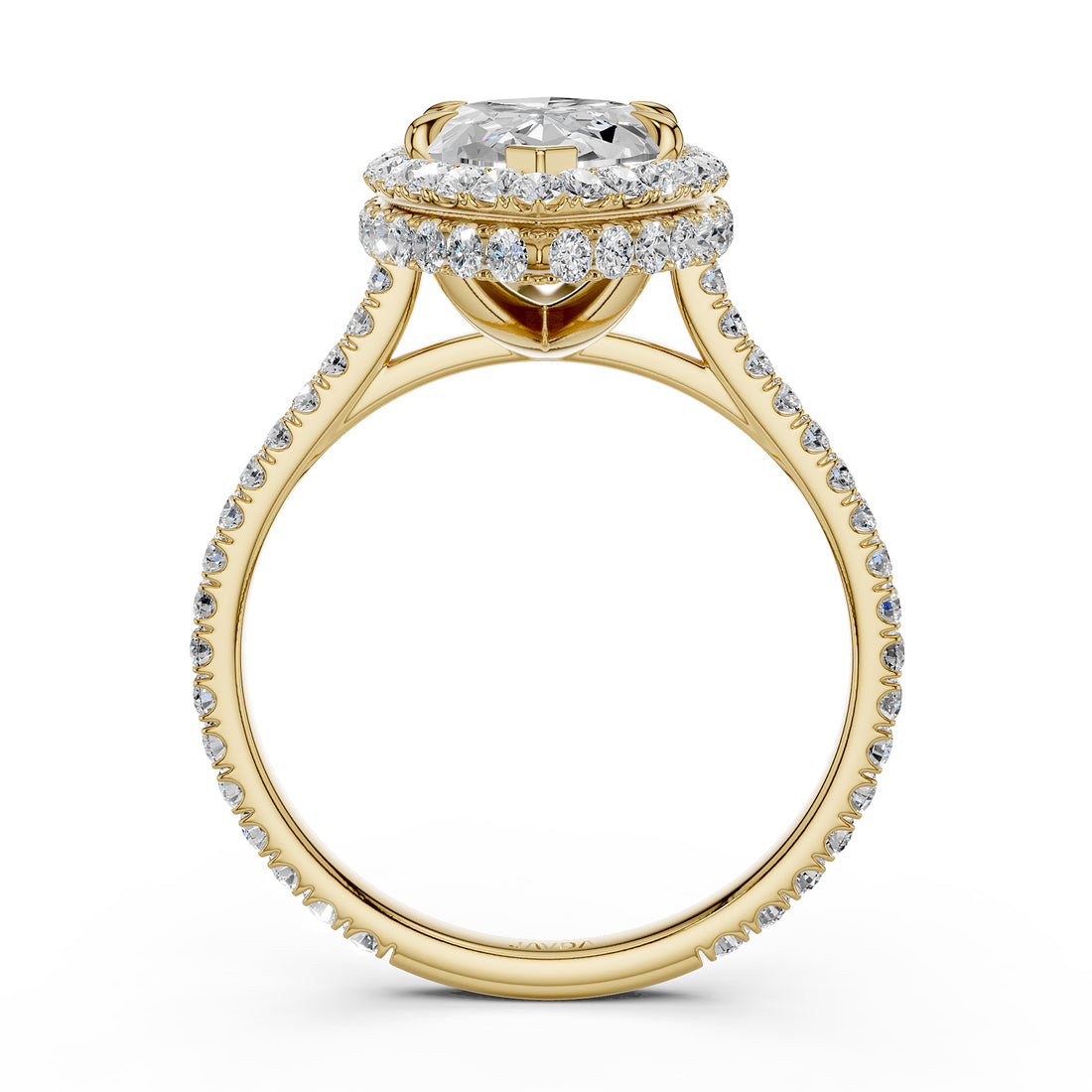 Double Halo Lab Grown Diamond Engagement Ring IGI Certified 2.53 Ctw.