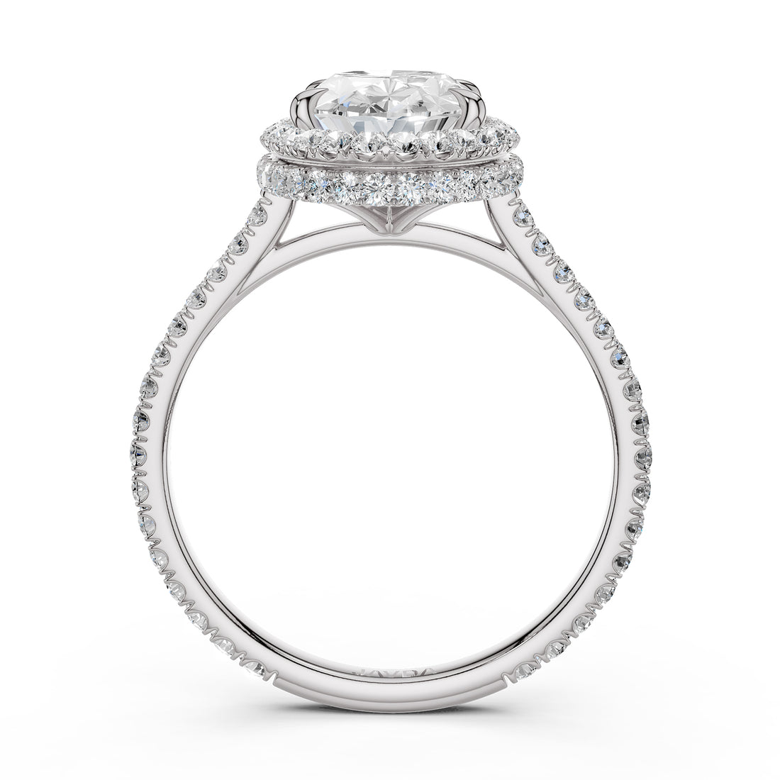 Double Halo Lab Grown Diamond Engagement Ring IGI Certified 2.53 Ctw.
