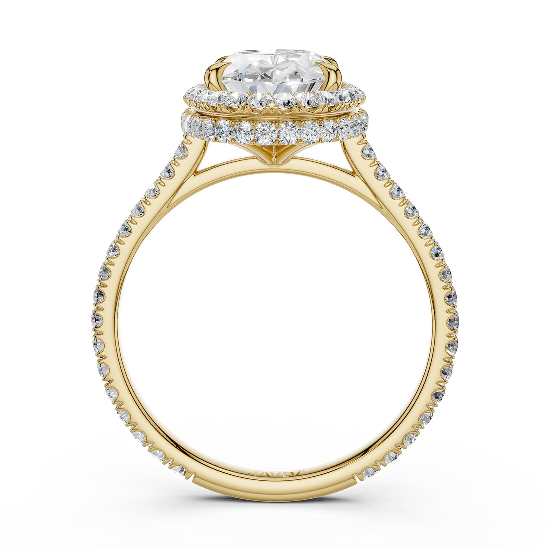 Double Halo Lab Grown Diamond Engagement Ring IGI Certified 2.53 Ctw.