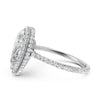 Double Halo Lab Grown Pear Diamond French Pave Set Engagement Ring