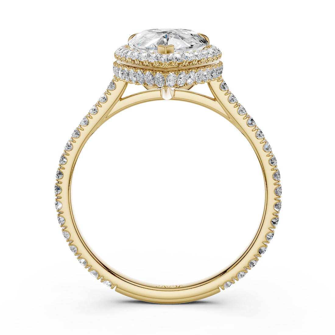 Double Halo Lab Grown Diamond Engagement Ring IGI Certified 2.53 Ctw.