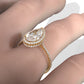 Double Halo Lab Grown Pear Diamond French Pave Set Engagement Ring