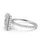 Double Halo Princess Lab Grown Diamond French Pave Set Engagement Ring