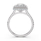 Double Halo Lab Grown Diamond Engagement Ring IGI Certified 2.53 Ctw.