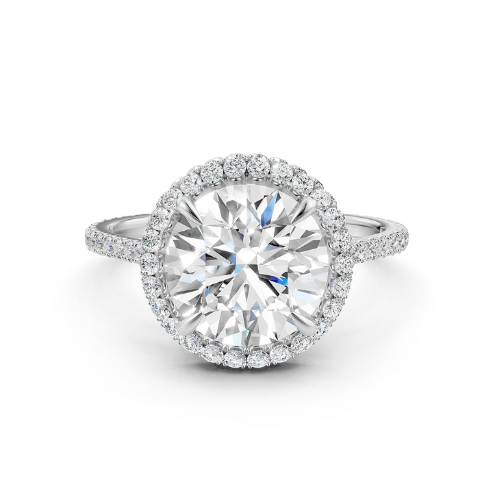 Double Halo Lab Grown Diamond Engagement Ring IGI Certified 2.53 Ctw.