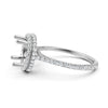 Double Halo Semi Mount Lab Grown Diamond Engagement Ring 0.53 Ct.