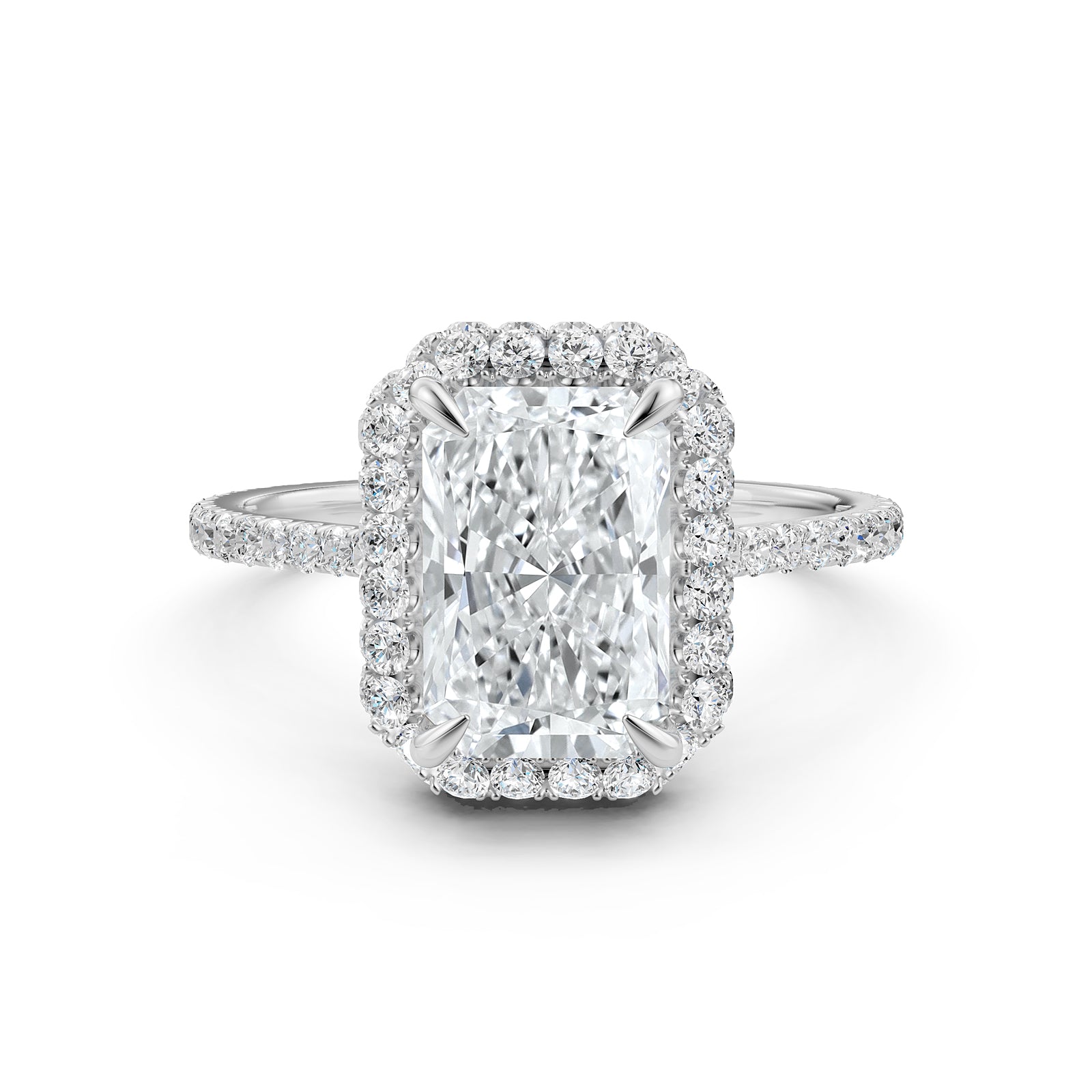 Double Halo Lab Grown Radiant Diamond Engagement Ring