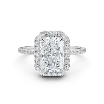Double Halo Lab Grown Radiant Diamond Engagement Ring
