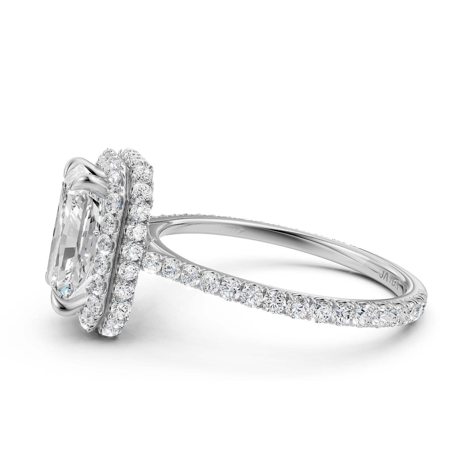 Double Halo Lab Grown Radiant Diamond Engagement Ring