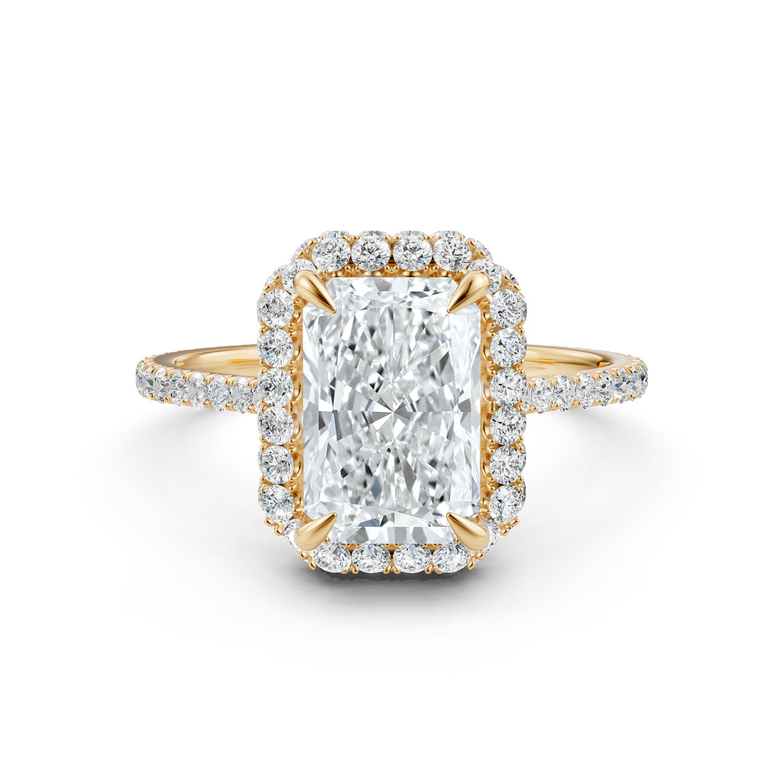 Double Halo Lab Grown Diamond Engagement Ring IGI Certified 2.53 Ctw.