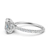 Hidden Halo french U Cut Pave Set Asscher Lab Grown Diamond Engagement Ring