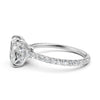 Hidden Halo french U Cut Pave Set Cushion Lab Grown Diamond Engagement Ring
