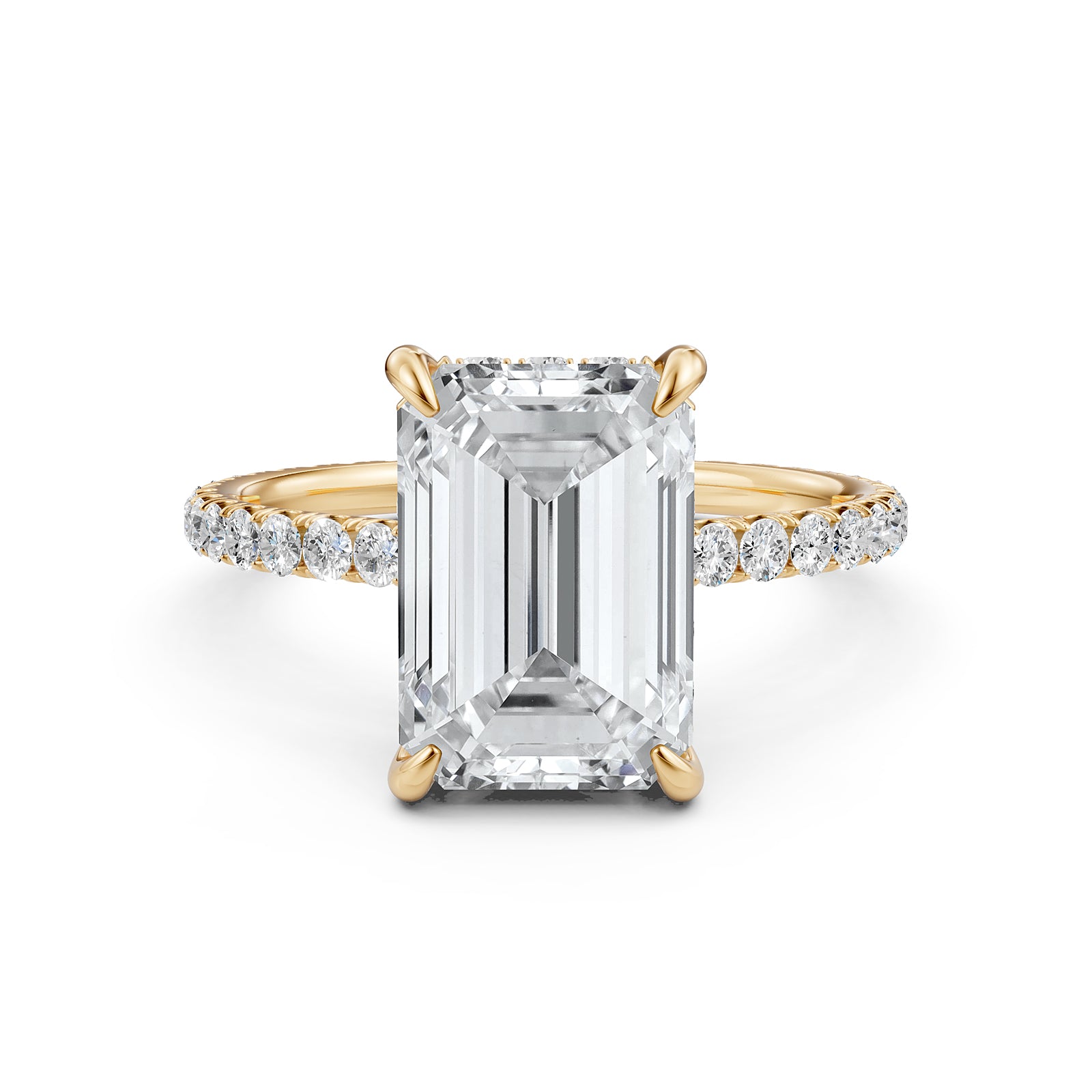 Hidden Halo U Pave Set Lab Grown Diamond Engagement Ring IGI Certified 2.47 Ctw.