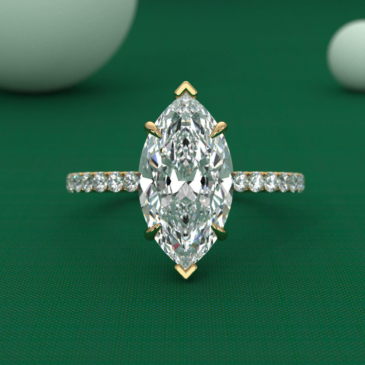 Hidden Halo U Pave Set Lab Grown Diamond Engagement Ring IGI Certified 2.47 Ctw.